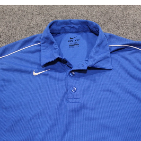Nike Other - Nike‎ Mens Dri-FIT Polo Shirt Blue White Piping Short Sleeve SP120711HBS Large